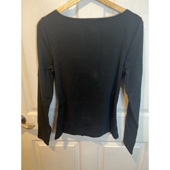 Terea By Andrea Pitter Primrose Knotted Front Top Size Large Black Long Sleeves - Picture 11 of 11